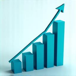 A bar chart showing a steep upward trend.