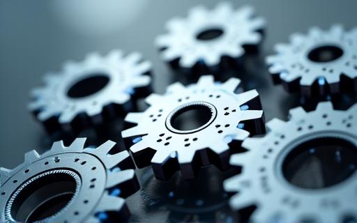 An abstract representation of gears and cogs working together smoothly.